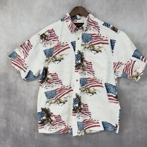 Bit & Bridle Mens Button Up Shirt Size XL Western Americana Rancher Cowboy Rodeo